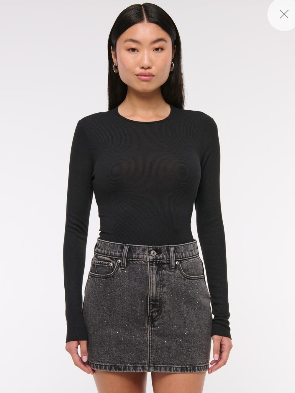 DAZE Denim Stash High Waist Mini Skirt Starlit Night Rhinestone Black DenimSZ 29